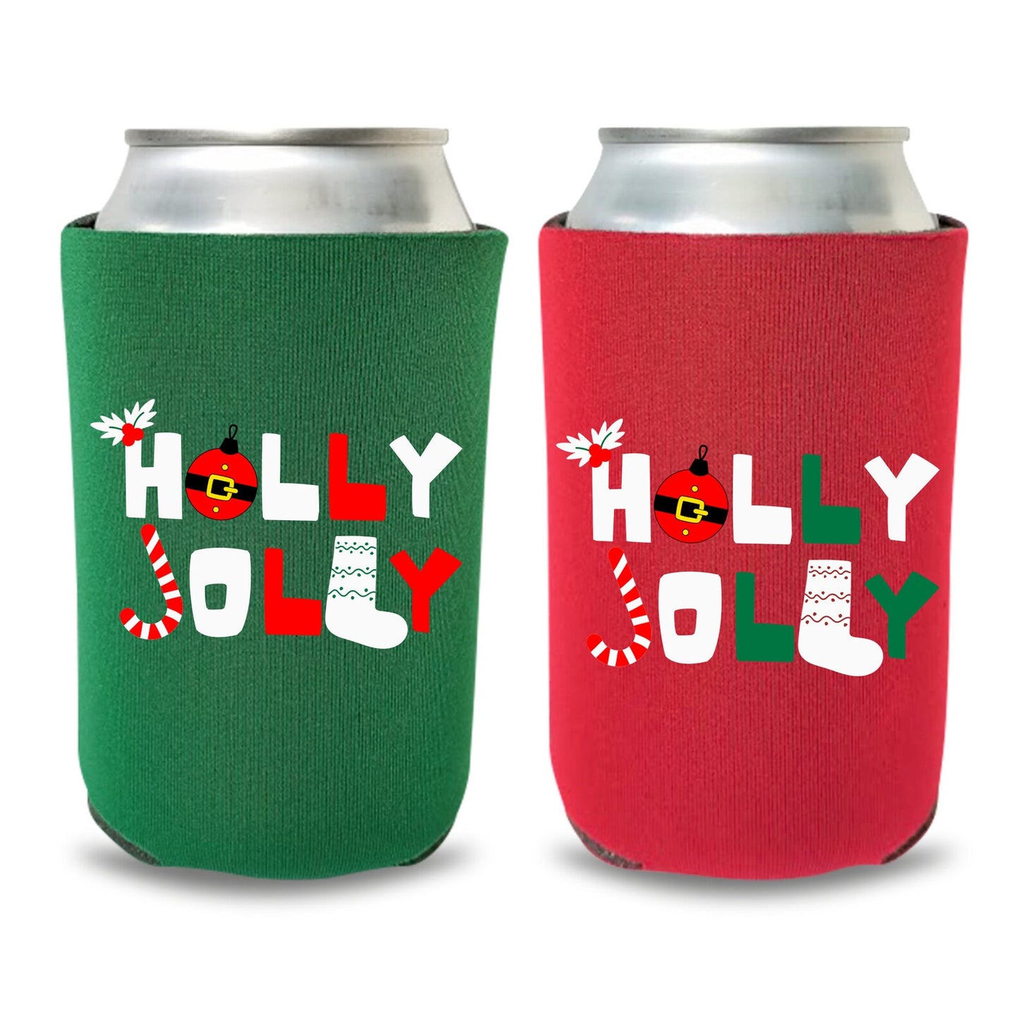 Christmas Can Coolers, Holly Jolly Beer Coolies