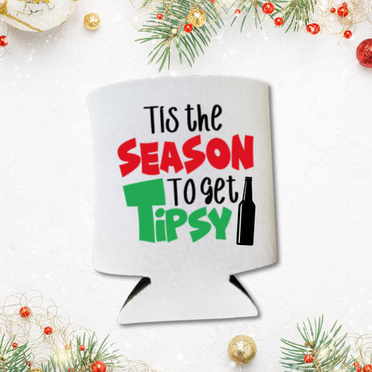 Christmas Can Coolers, Tis The Season To Get Tipsy Beer Coolies