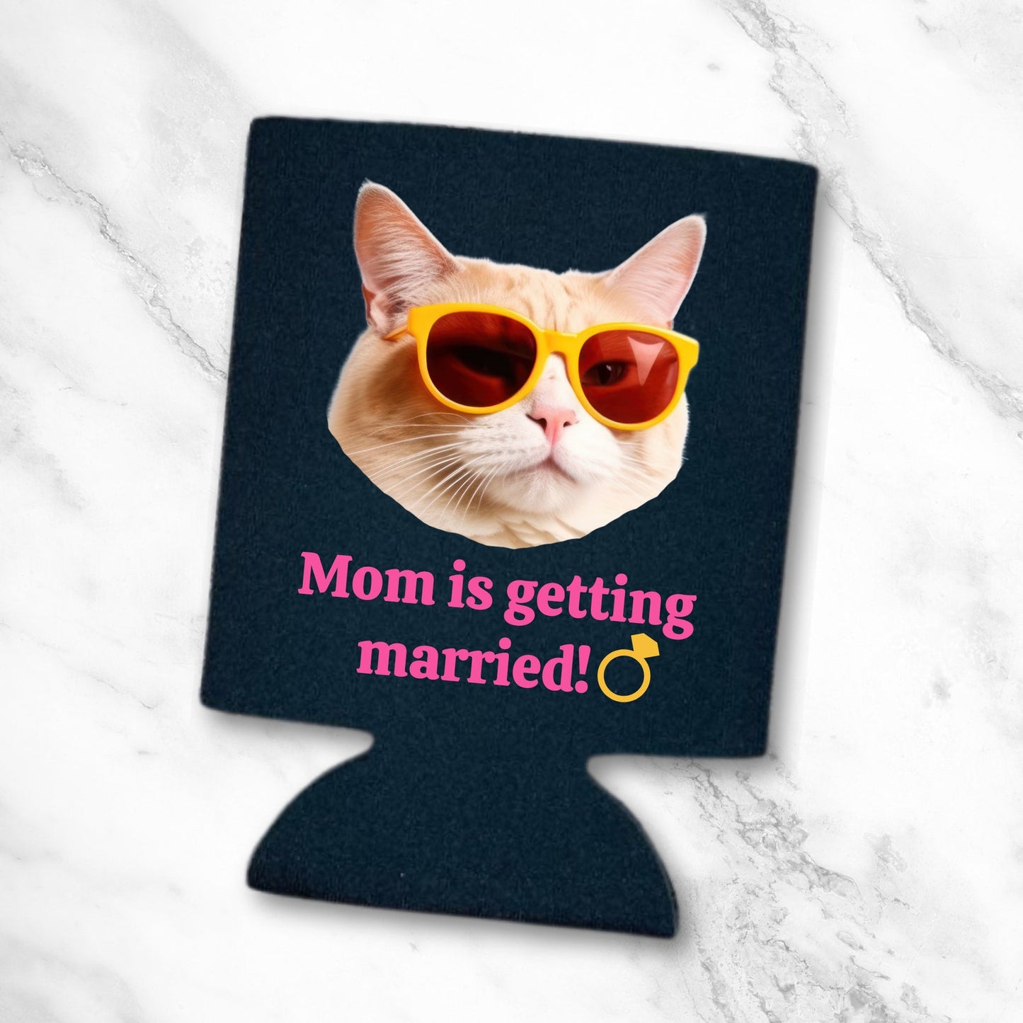 Custom Bachelorette Can Coolers, Mom Is Getting Married Coolies Cat Mom