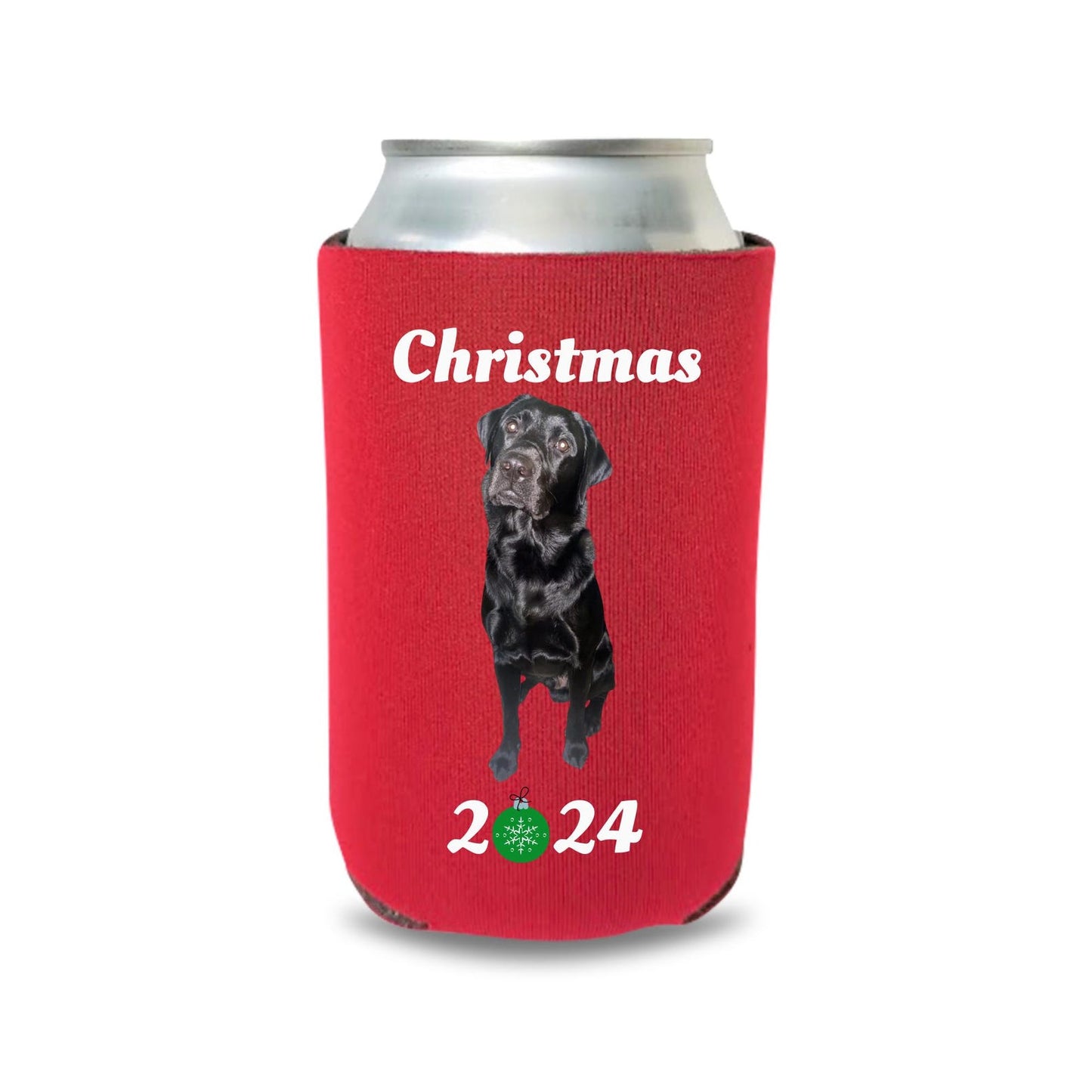 Custom Photo Christmas Can Coolers, Pet Lover Beer Coolies