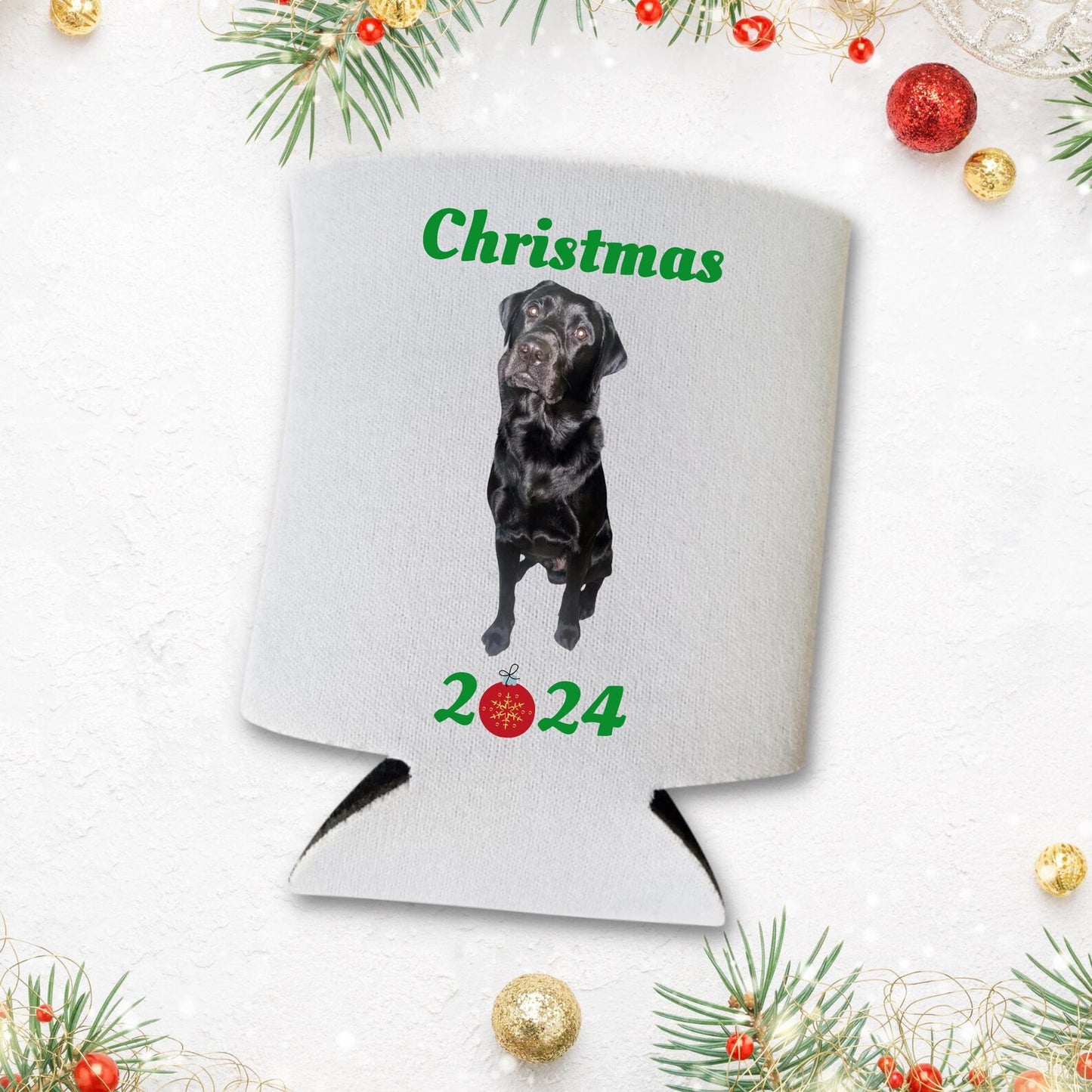Custom Photo Christmas Can Coolers, Pet Lover Beer Coolies