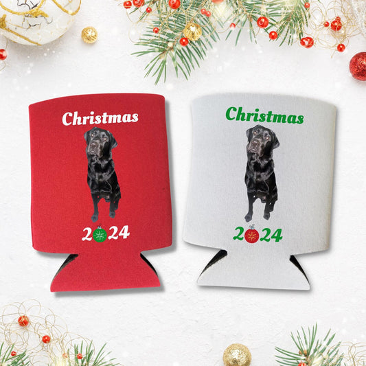Custom Photo Christmas Can Coolers,  Pet Lover Beer Coolies