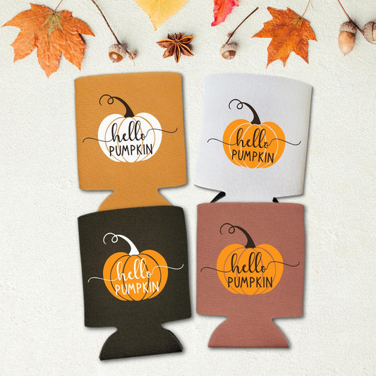 Thanksgiving Baby Shower Can Coolers, Hello Pumpkin Coolies