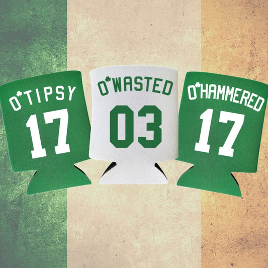 St. Patrick's Day Beer Coolers, O'Tipsy O'Wasted O'Hammered Coolies