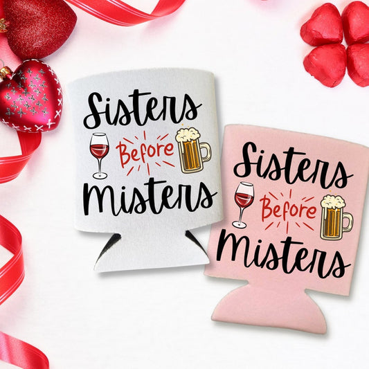 Valentine's Day Beer Can Coolers, Sisters Before Misters Coolies
