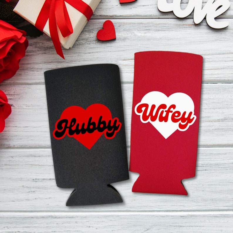 Couple Valentine's Skinny Coolers, Hubby and Wifey Spiked Seltzer Coolies