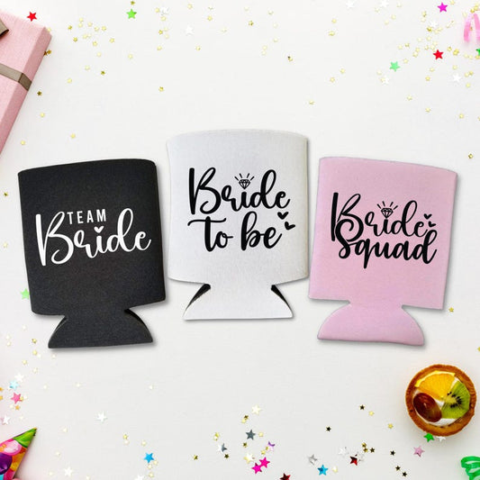 Bride to Be, Bride Squad, Team Bride, Custom Bachelorette Can Coolers