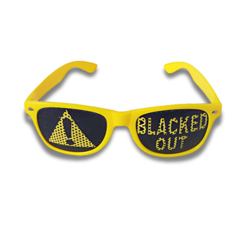 Funny Blacked Out Yellow Frames Sunglasses