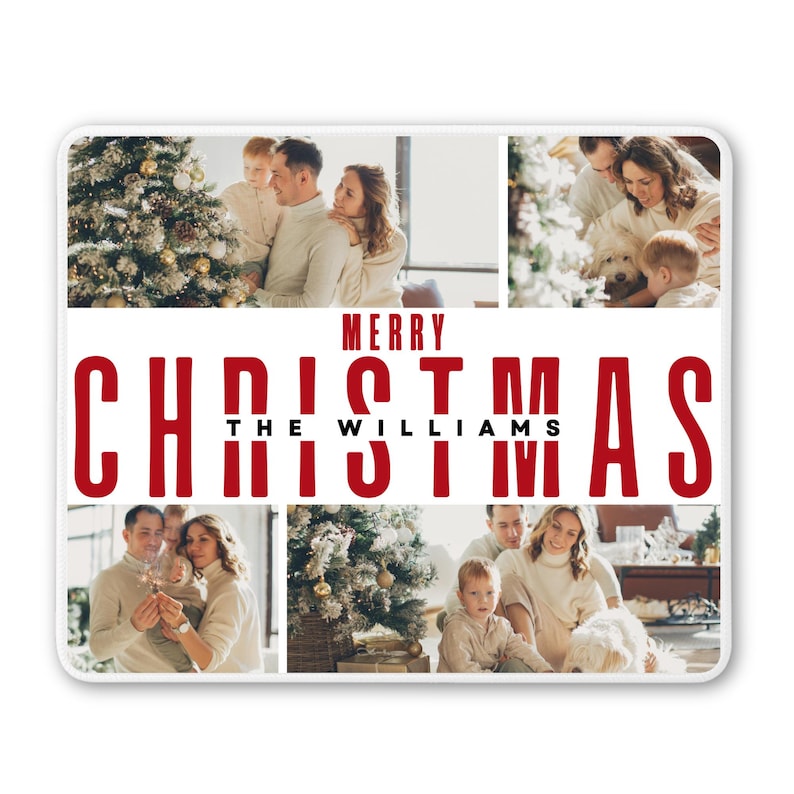 Custom Family Collage Photos Mousepad, Office Desk Pads