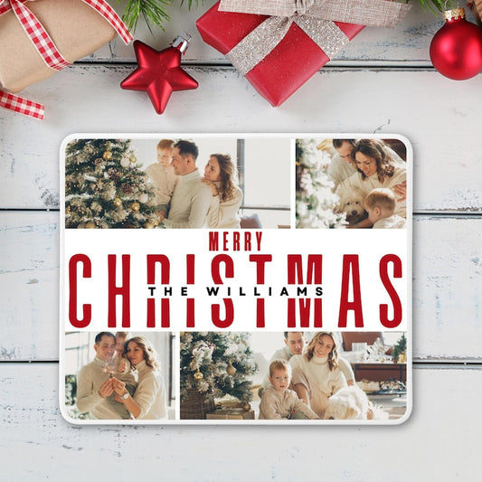 Custom Family Collage Photos Mousepad, Office Desk Pads