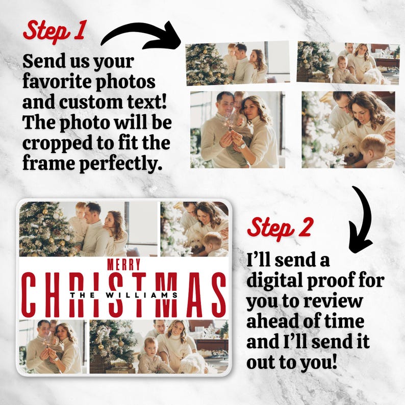 Custom Family Collage Photos Mousepad, Office Desk Pads