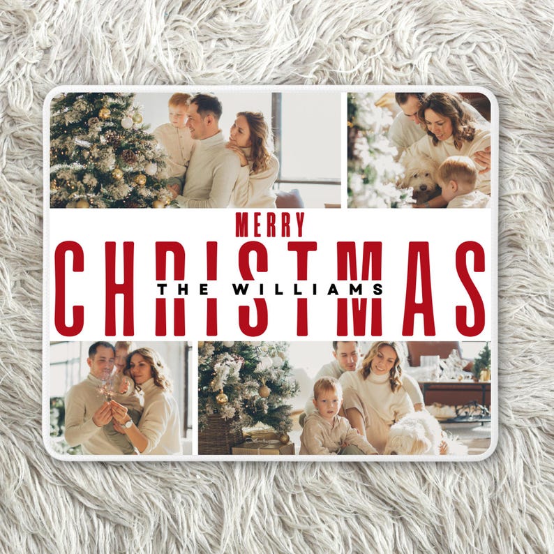 Custom Family Collage Photos Mousepad, Office Desk Pads
