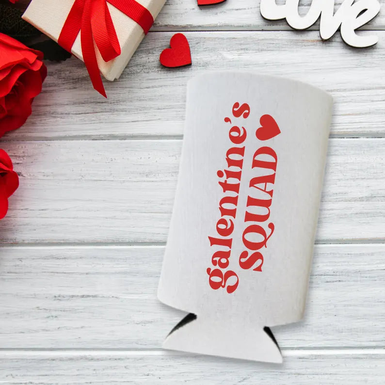 Valentine's Day Spiked Seltzer Coolers, Galentine's Squad Slim Coolies