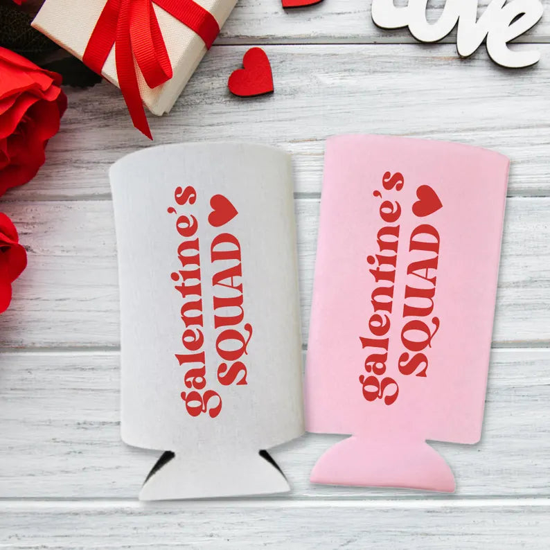Valentine's Day Spiked Seltzer Coolers, Galentine's Squad Slim Coolies