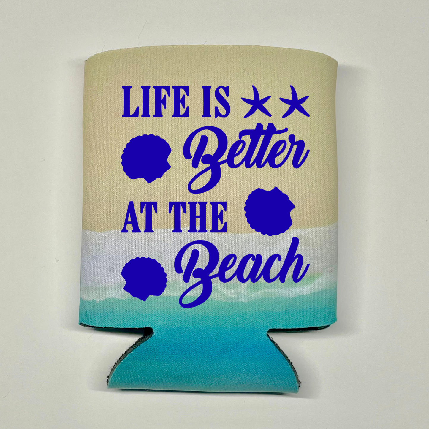 Beach Pattern Can Coolers, Sun And The Sand And A Beer In My Hand, Summer Vacation Coolies