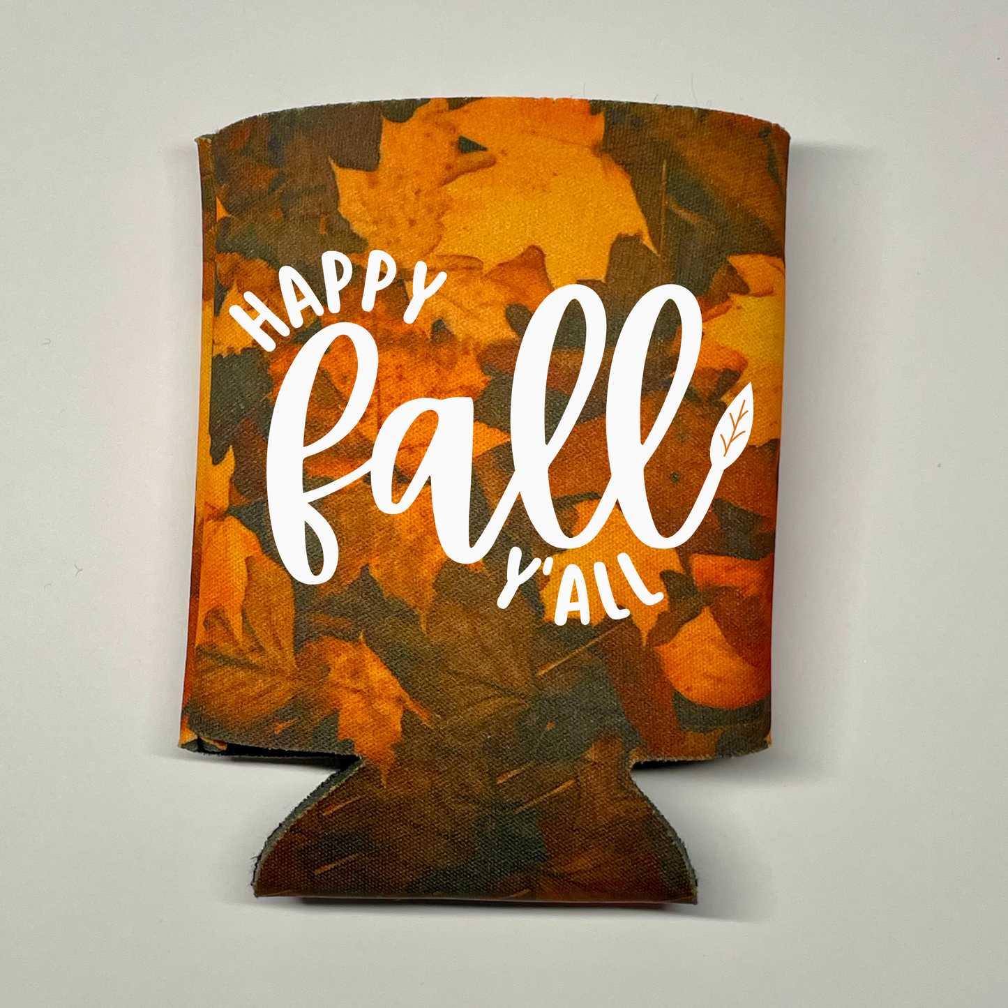 Fall Leaves Pattern Can Coolers, Happy Fall Y'all Coolies