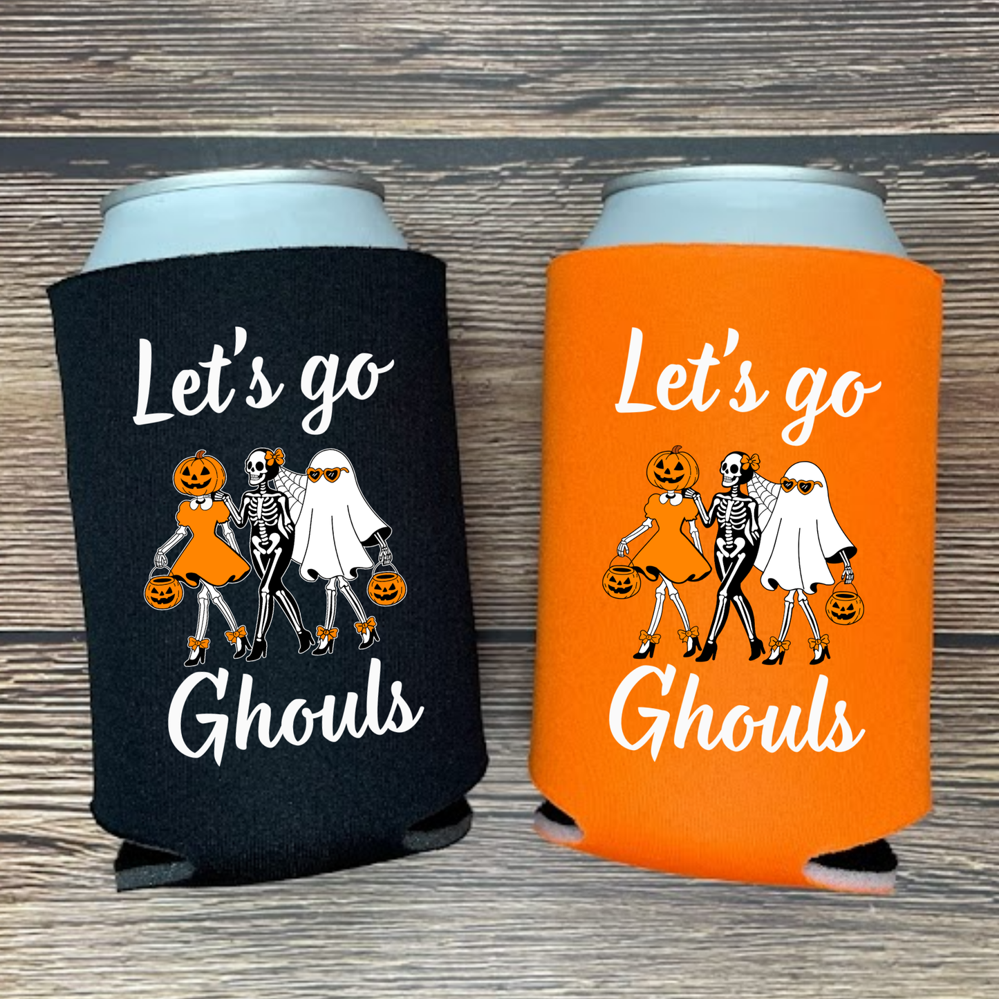 Halloween Can Coolers, Let's Go Ghouls Beer Coolies