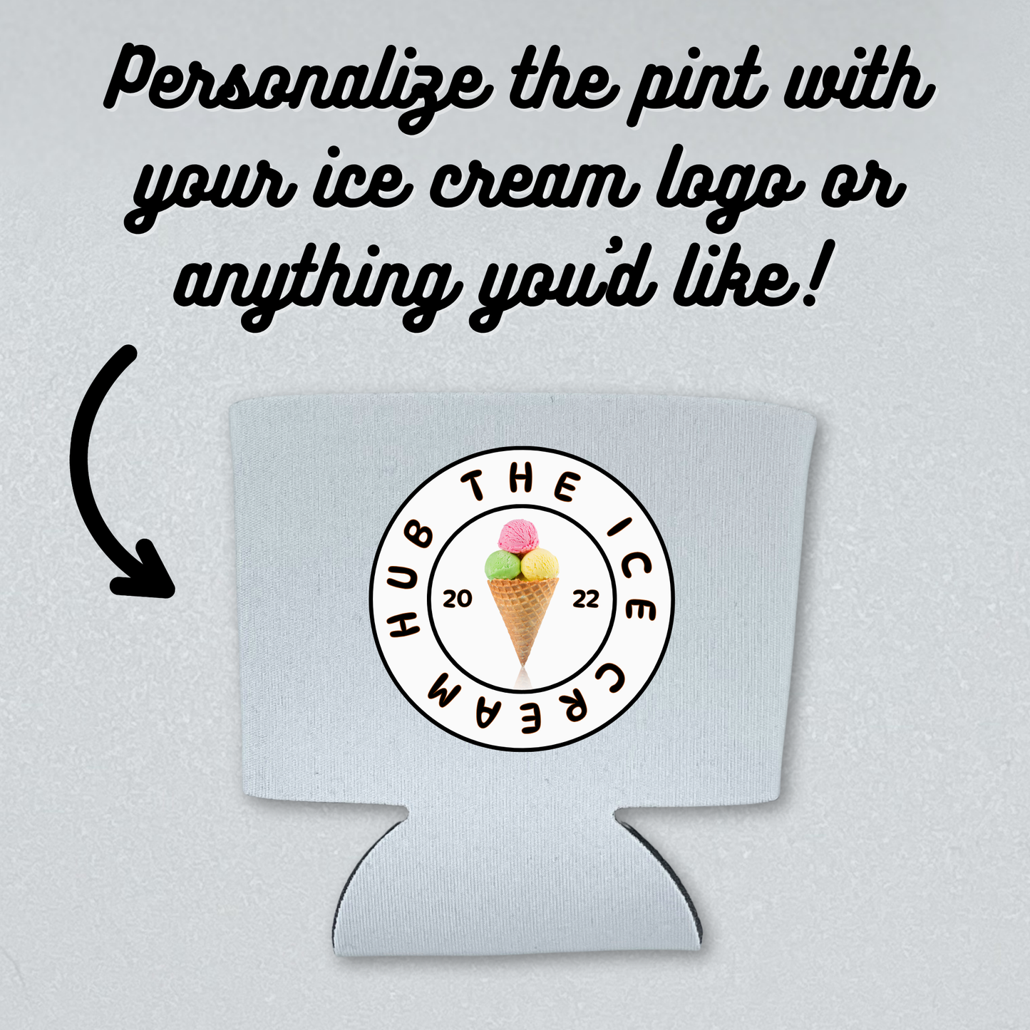 Custom Logo on Foam Ice Cream Pint Coolers for Ice Cream Business Or Company