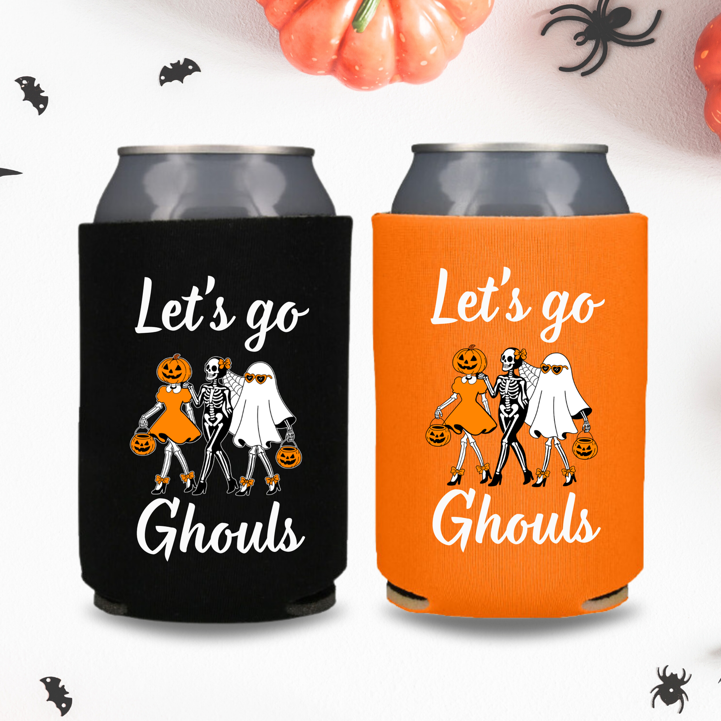 Halloween Can Coolers, Let's Go Ghouls Beer Coolies