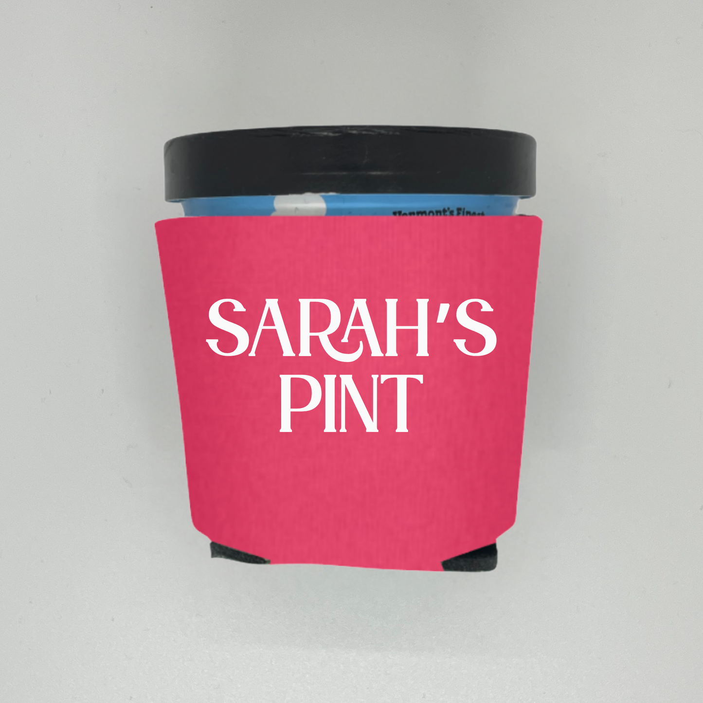 Custom Ice Cream Pint Sleeves, Personalized Name on Foam Ice Cream Pint Coolers