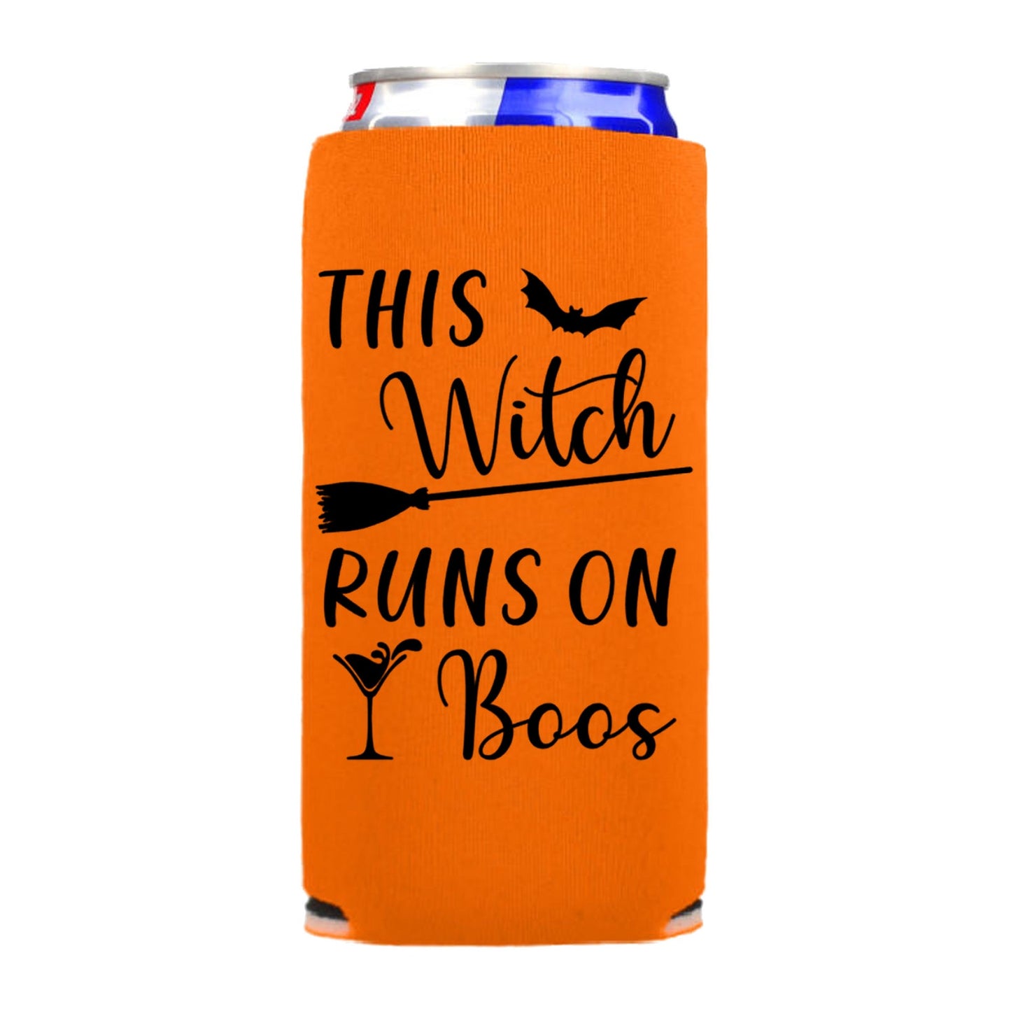 Halloween Spiked Seltzer Coolers, This Witch Runs On Boos Skinny Coolies