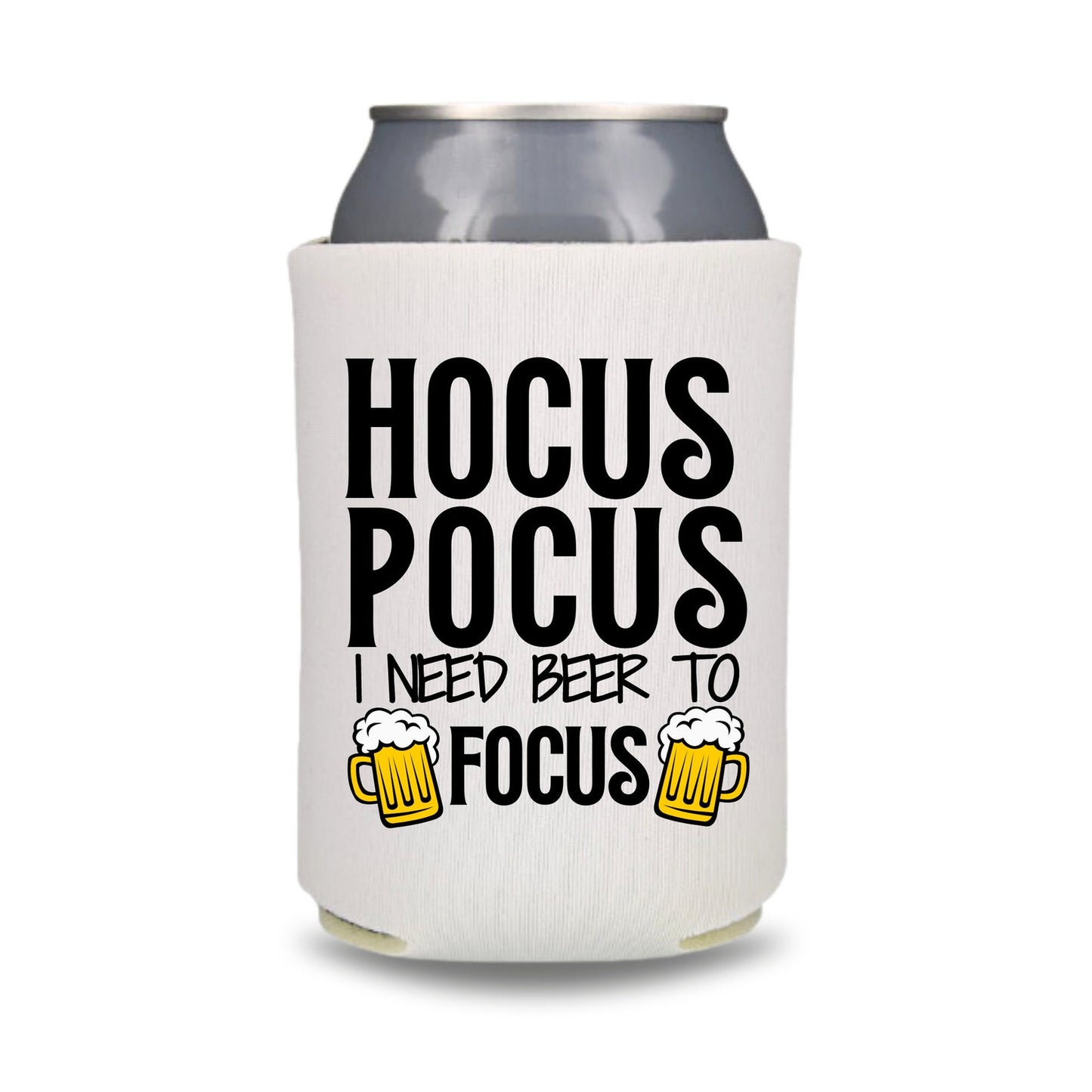 Halloween Can Coolers, Hocus Pocus I Need Beer To Focus Beer Coolies