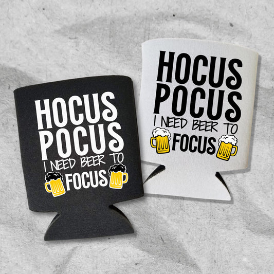 Halloween Can Coolers, Hocus Pocus I Need Beer To Focus Beer Coolies
