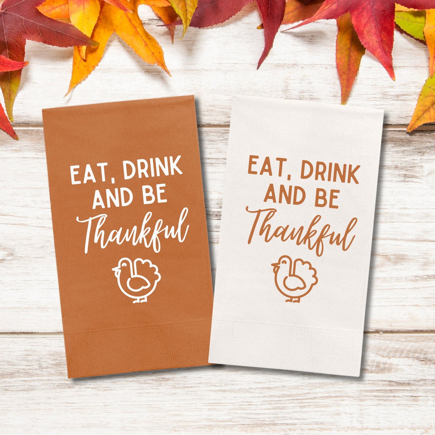 Thanksgiving Napkins, Eat Drink And Be Thankful Dinner Napkin
