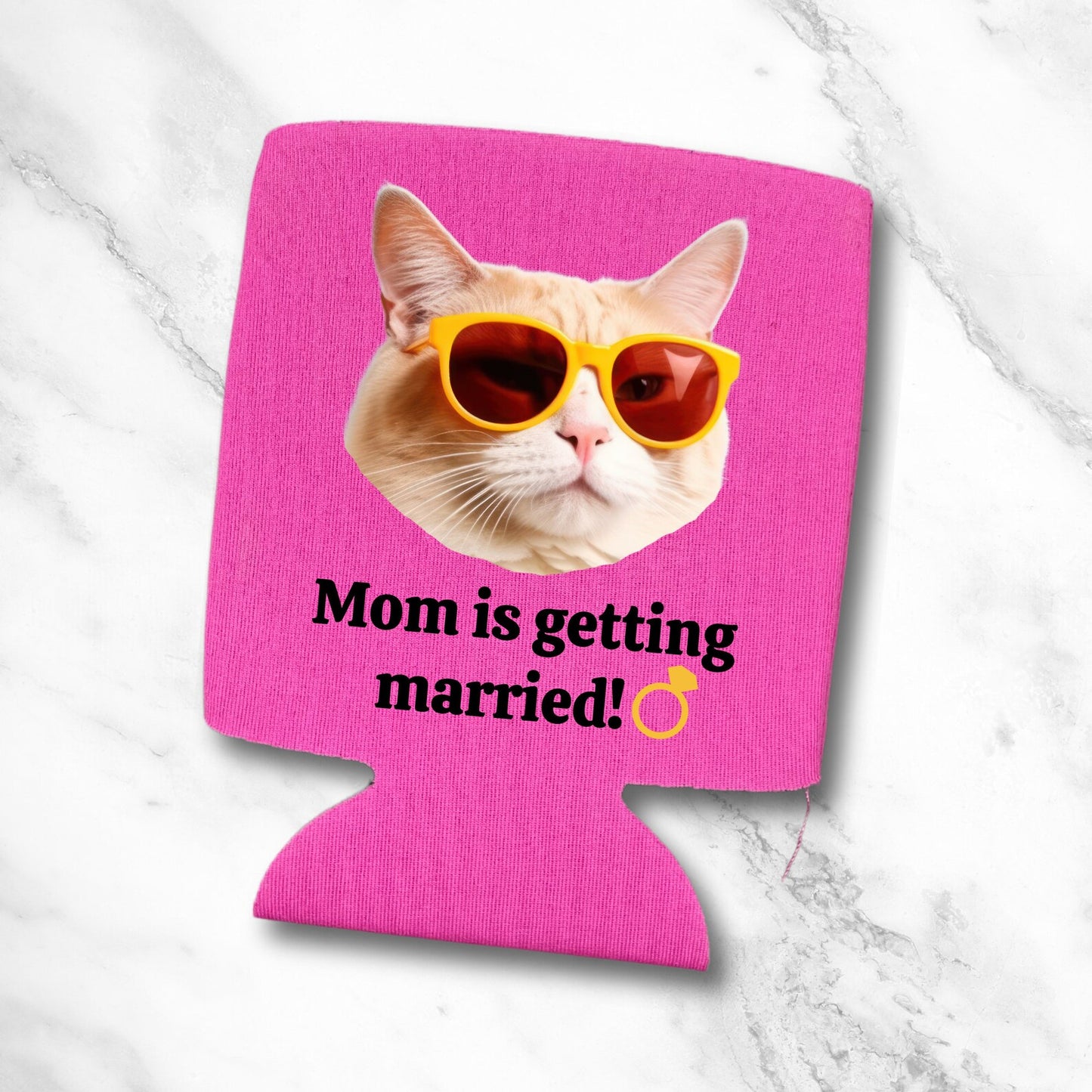 Custom Bachelorette Can Coolers, Mom Is Getting Married Coolies Cat Mom