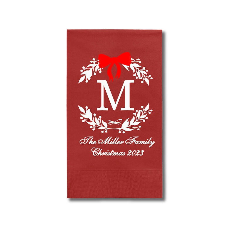 Custom Christmas Napkins, Personalized Family Christmas Paper Dinner Napkins