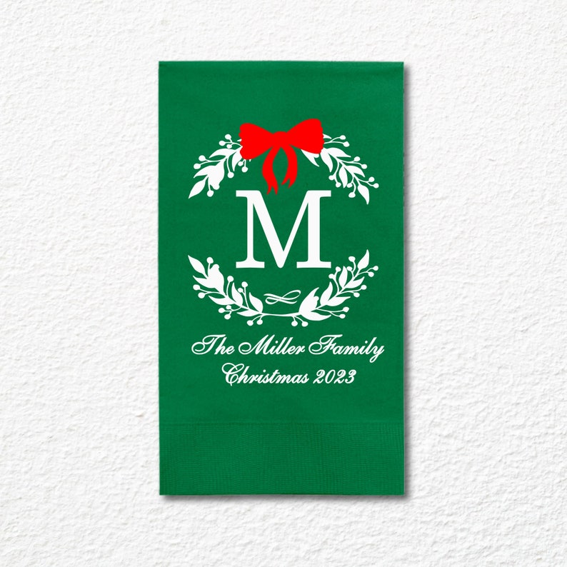 Custom Christmas Napkins, Personalized Family Christmas Paper Dinner Napkins