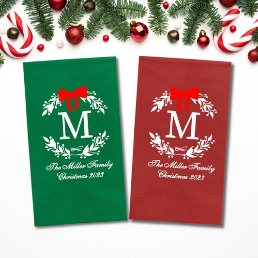 Custom Christmas Napkins, Personalized Family Christmas Paper Dinner Napkins
